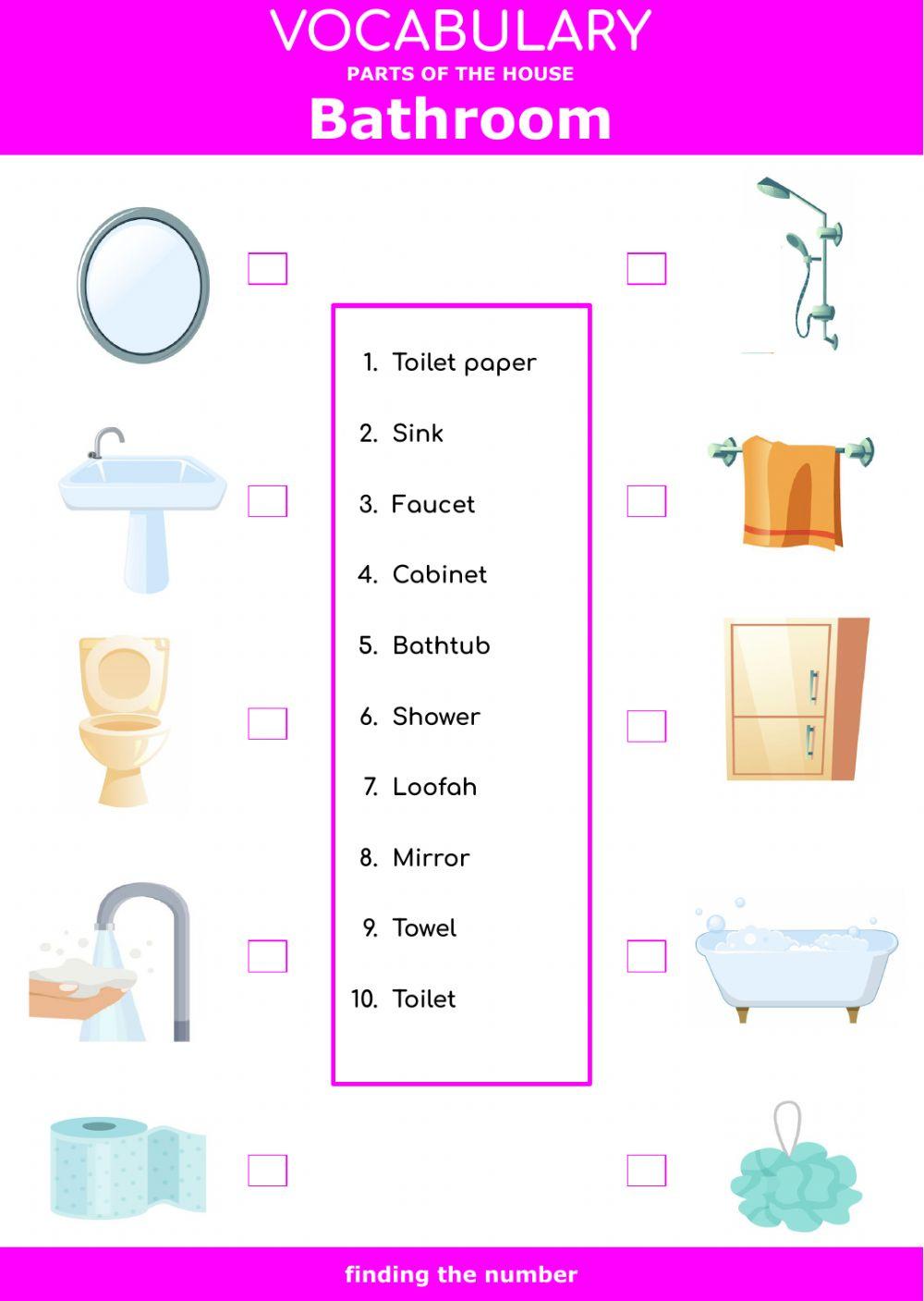 Parts of the house - bathroom - finding the number