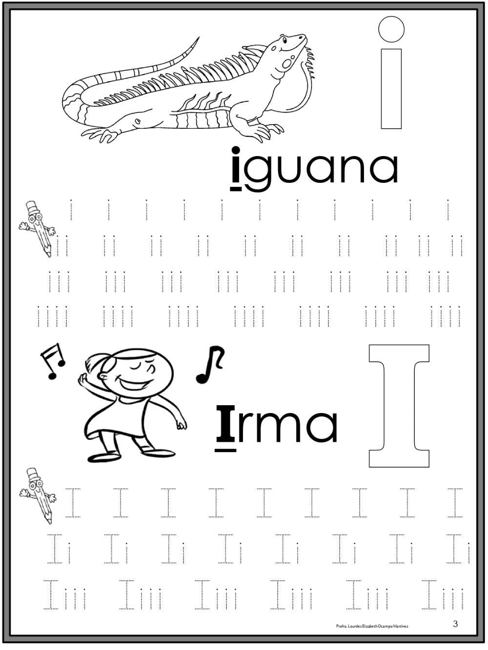 Vocal I mayúscula y minúscula