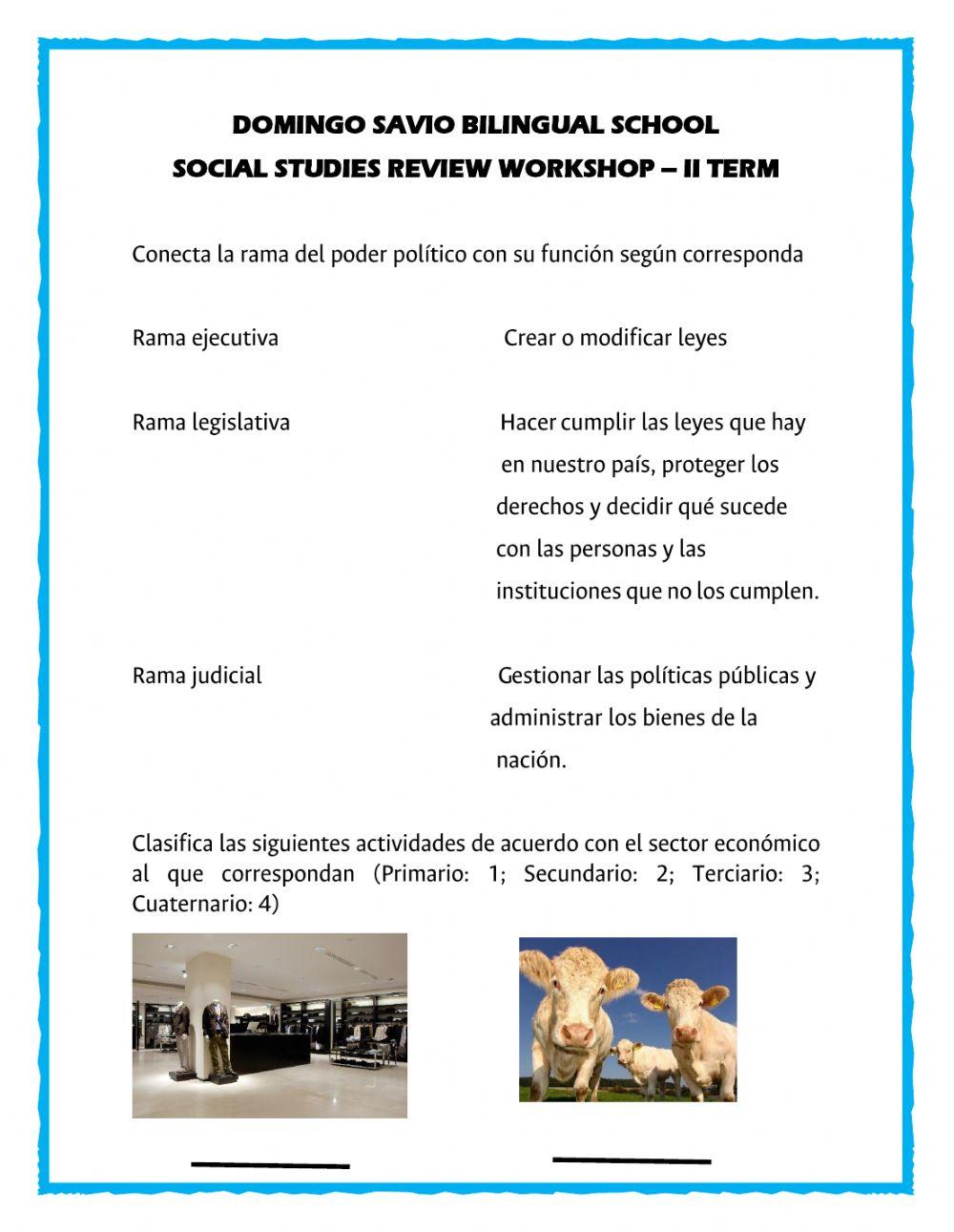 Social studies review workshop ii term
