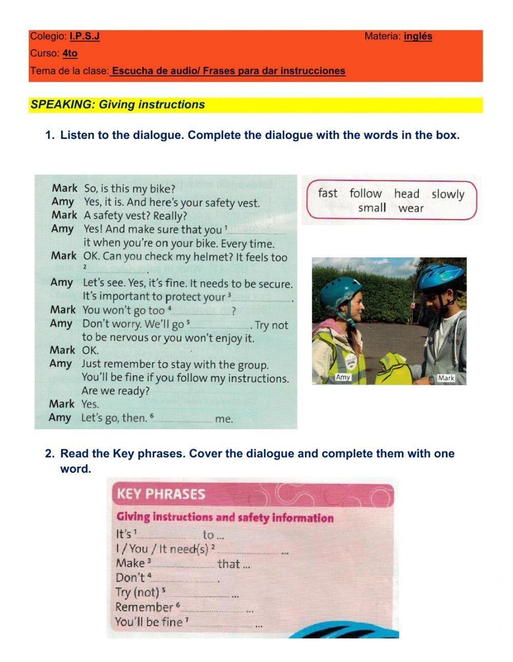 Class 19: Giving instructions