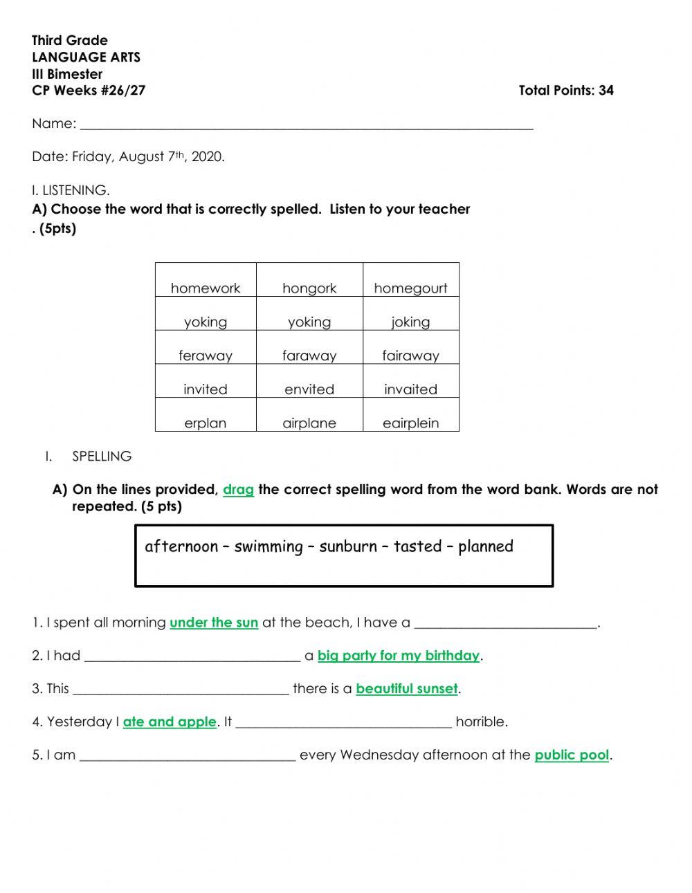 LA CP Week 26 and 27 accomodations