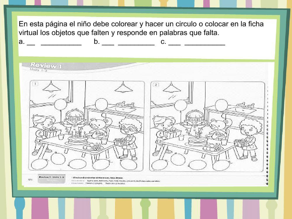 Places, food and birthday objects