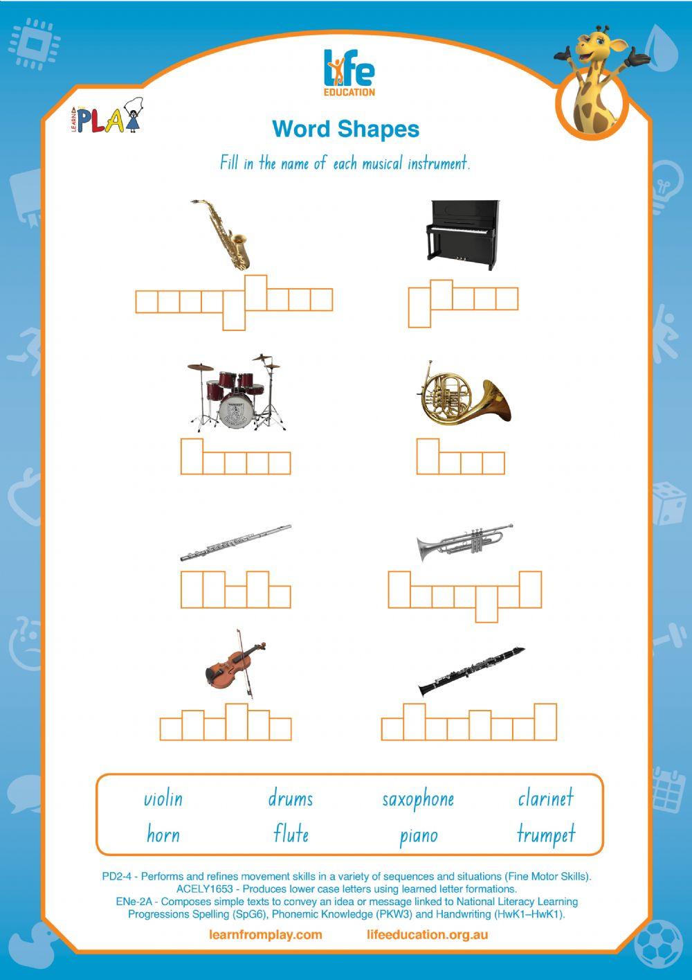 Life Ed - Word Shapes