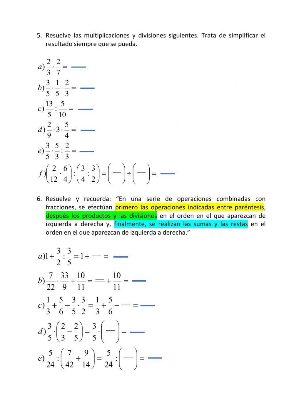Simplificacion fracciones