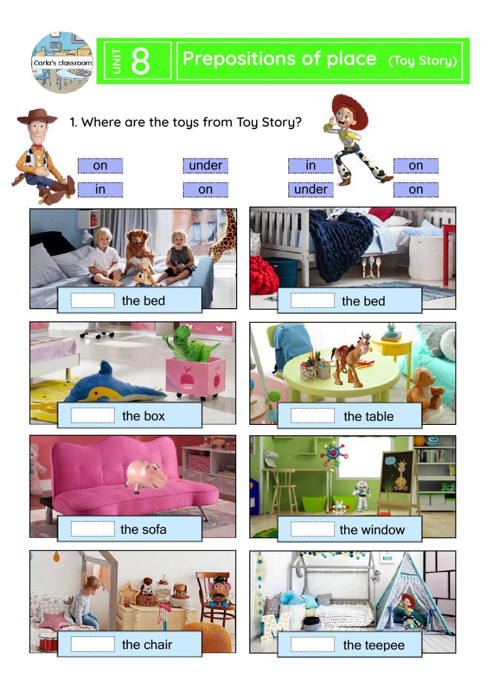 Prepositions of place (Toy Story)