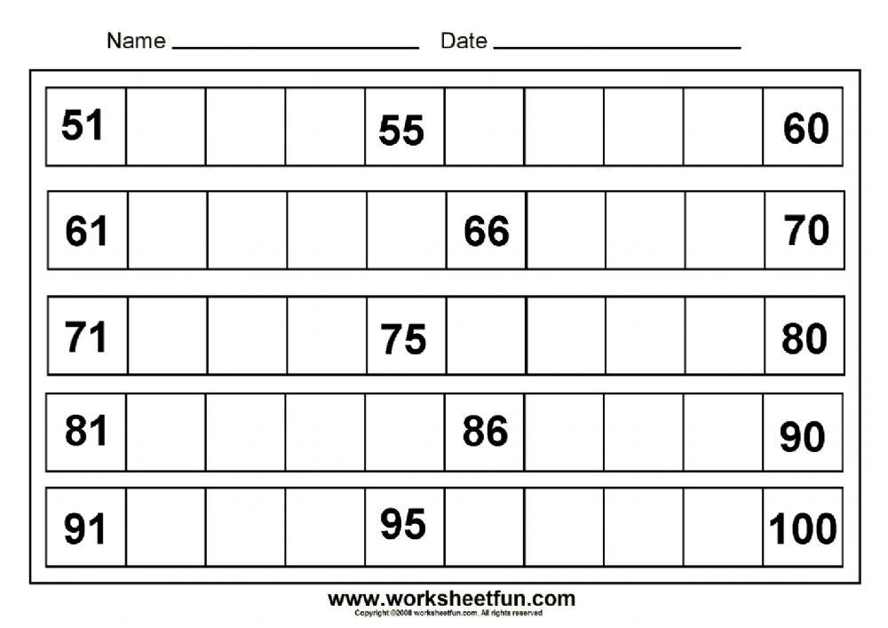 Counting 50 100 online exercise for Live Worksheets