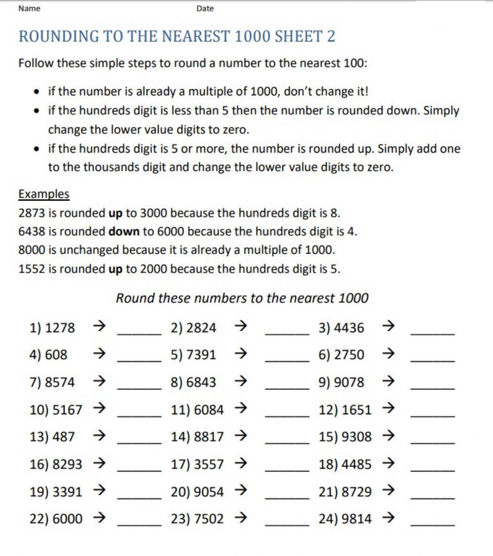 Rounding numbers