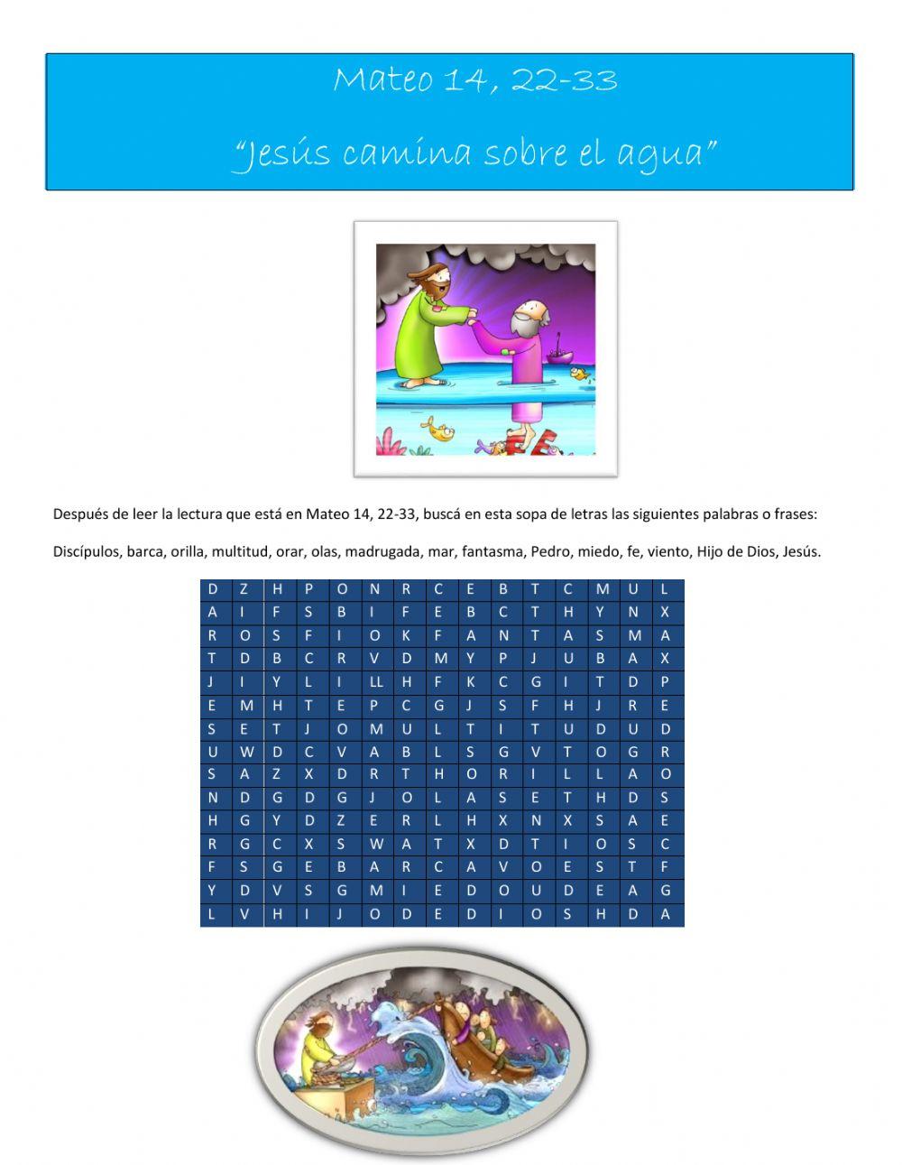 Jesús camina sobre el agua