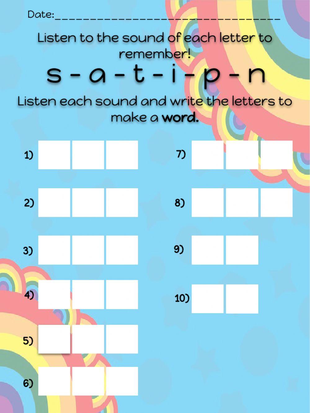SOUNDS SET 1 - listen and write