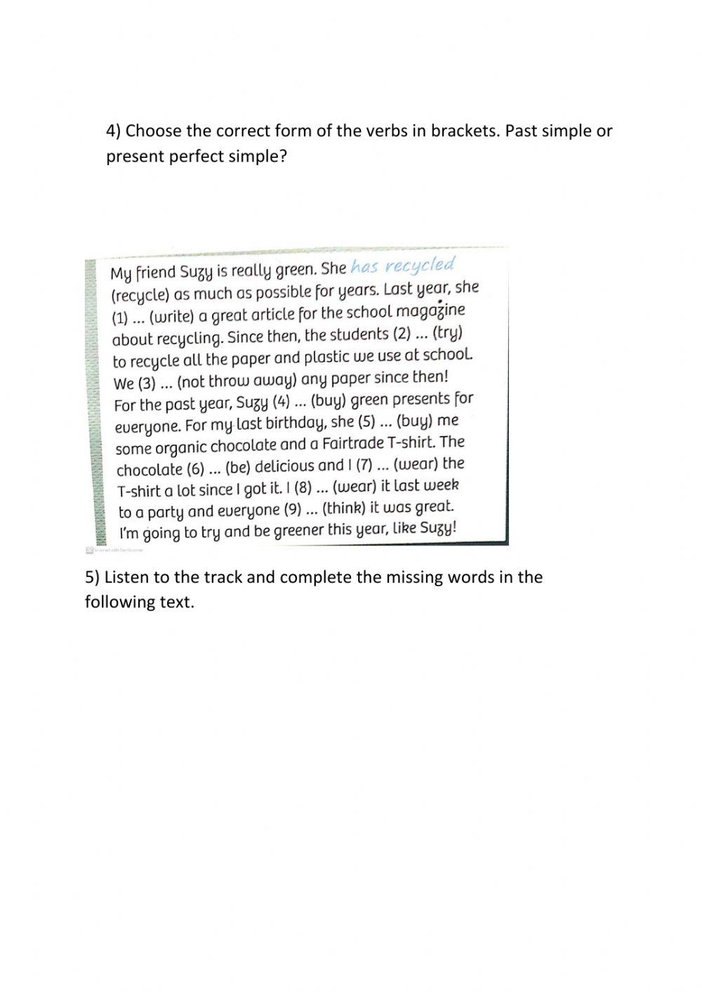 Present perfect simple vs. past simple