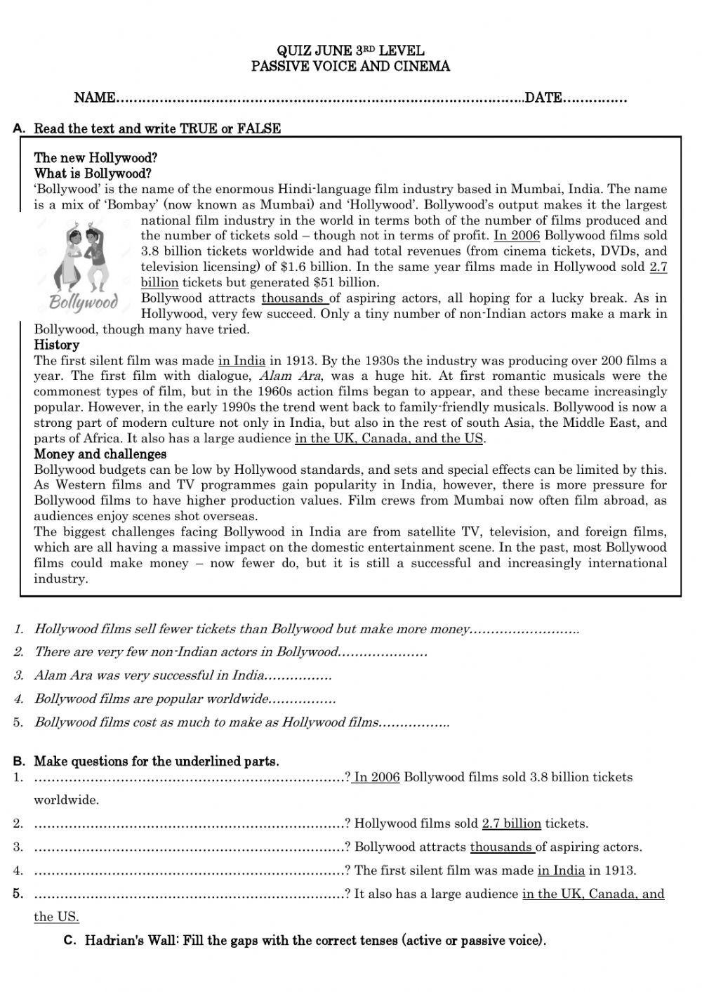 Cinema and Passive voice