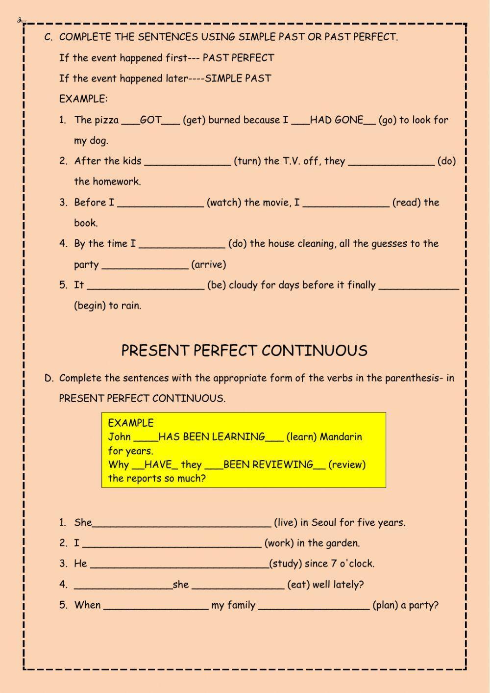 Past perfect vs. simple past