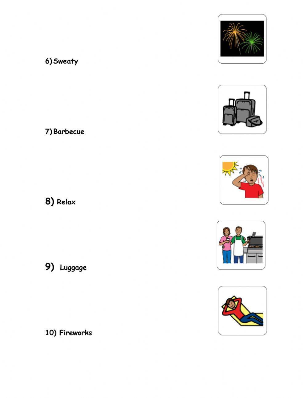 July- August Word Wall Match 1