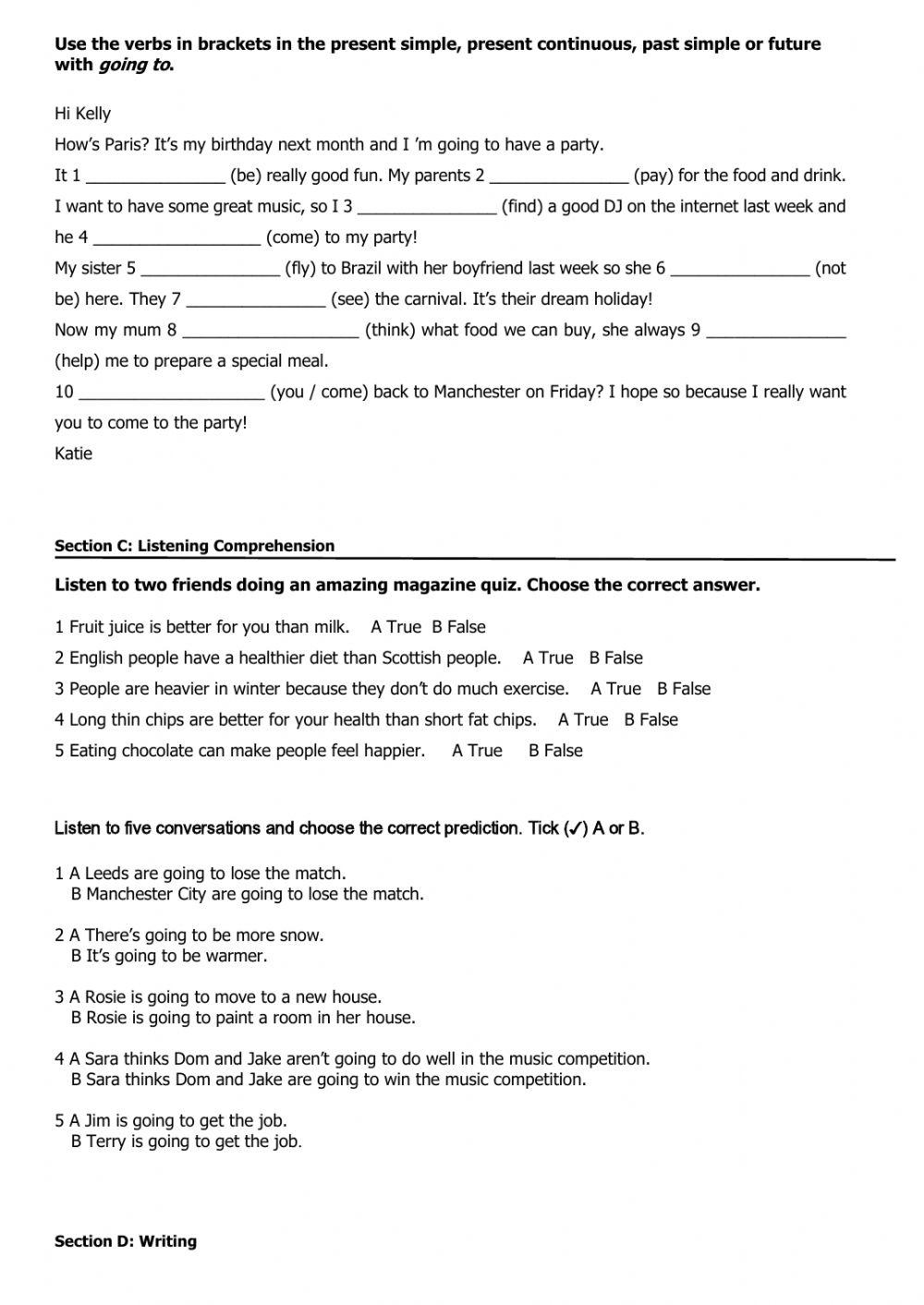 Elementary Test Units 9-10