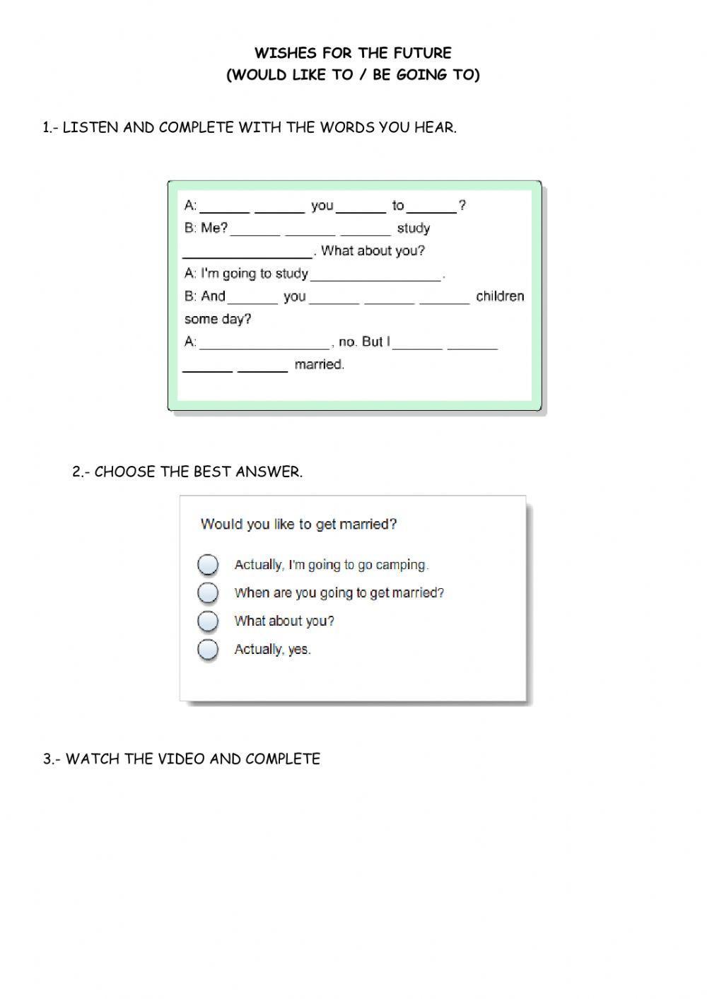 Wishes for the future