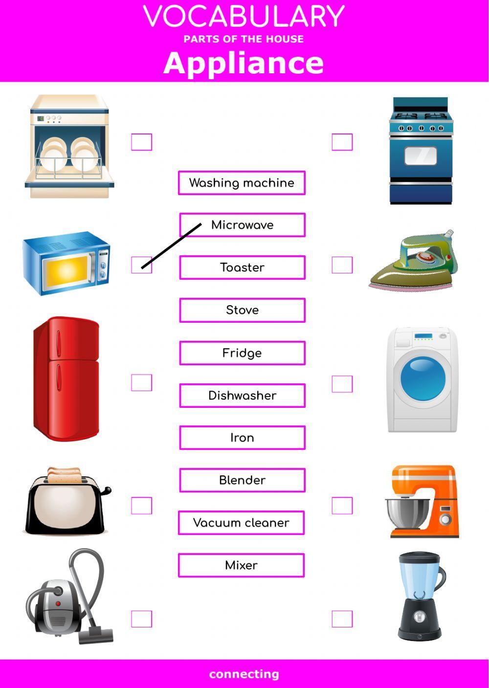 Parts of the house - appliance - connecting