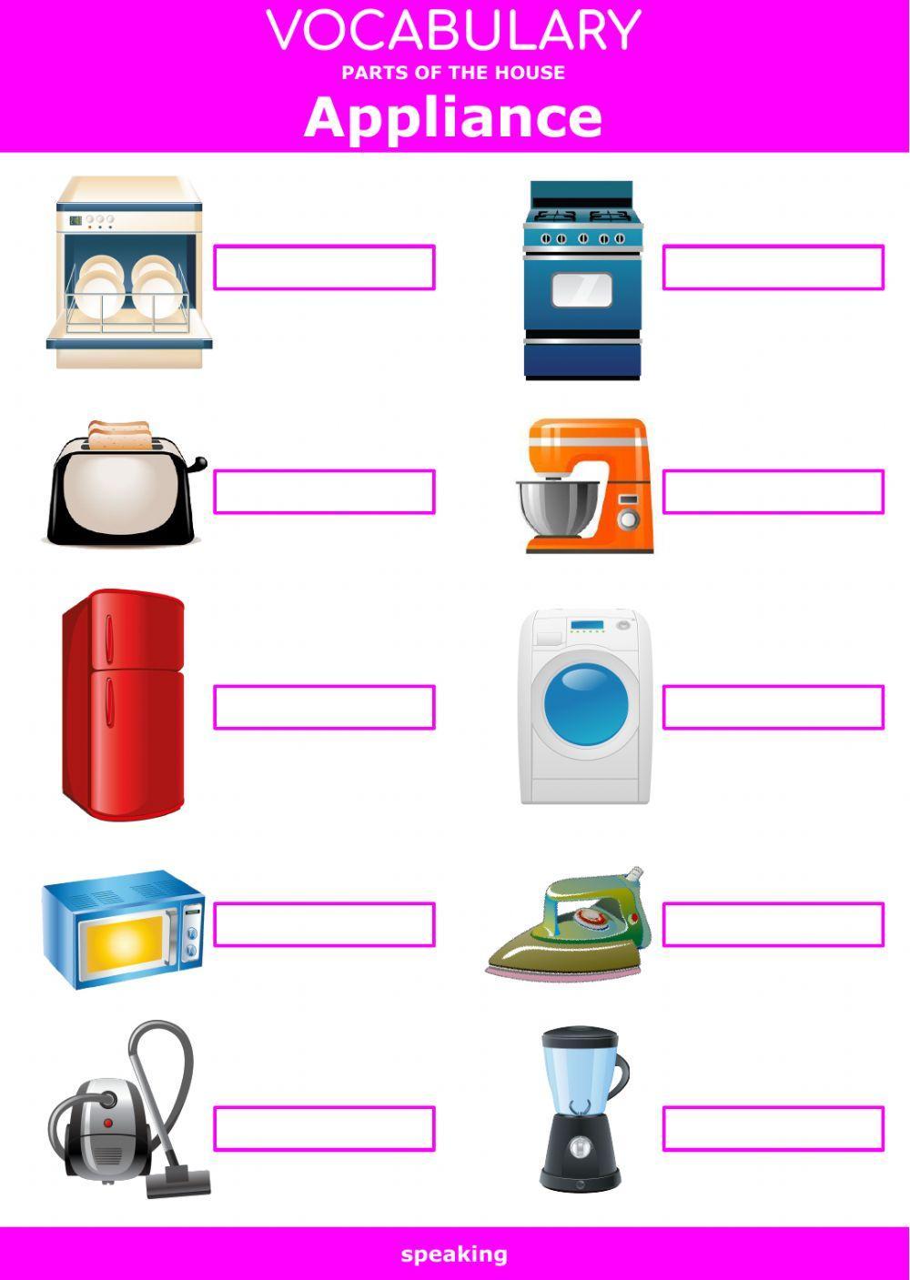 Parts of the house - appliance - speaking