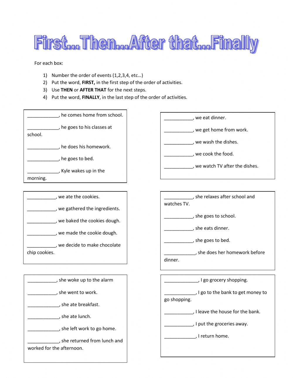 Sequence words