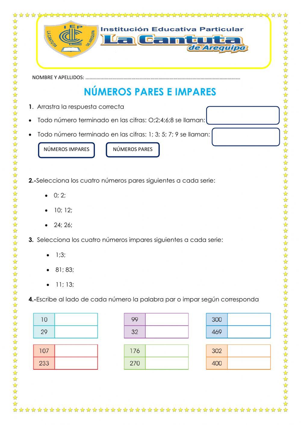 Números pares e impares