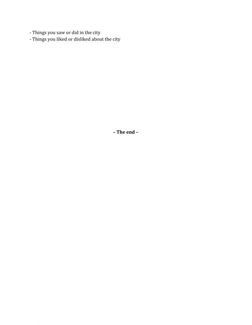 Lớp 6 - Unit 9 CITIES OF THE WORLD-WRITING