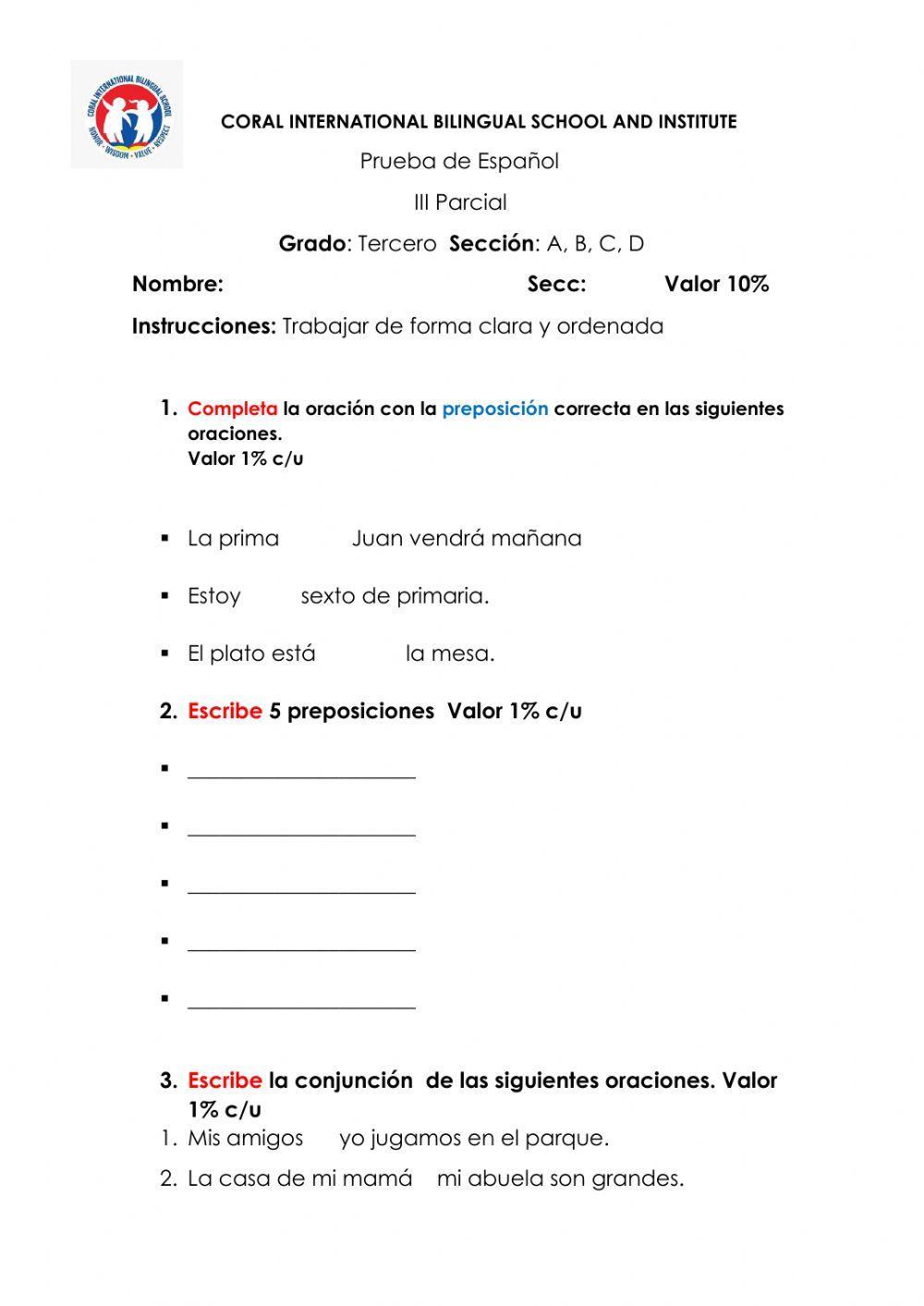 Preposicion y Conjuncion