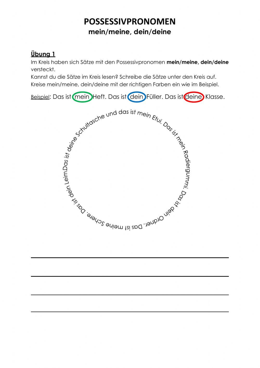 Kap 2 Possessive Mein Dein