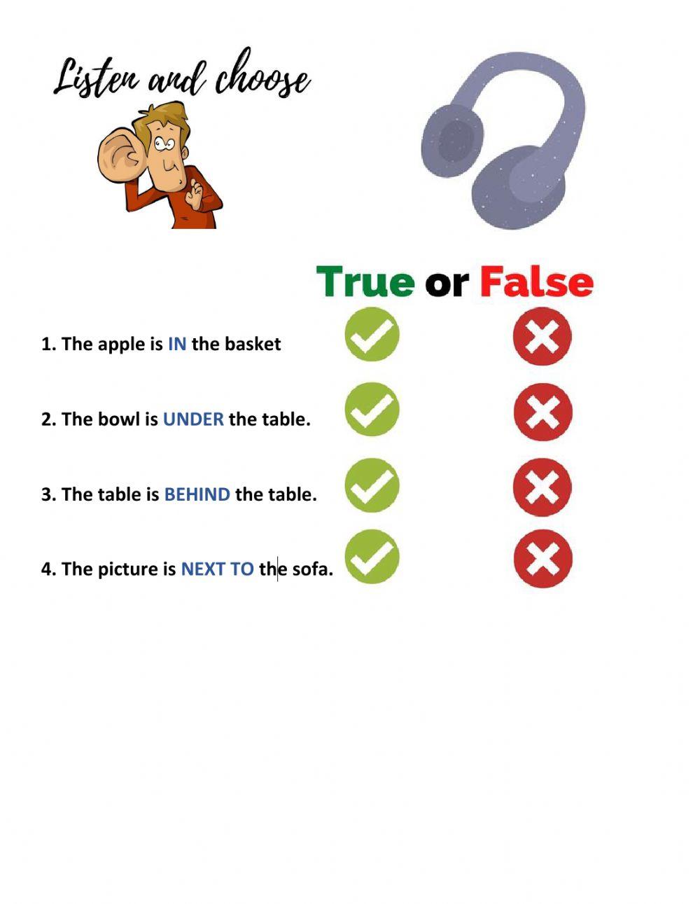 Listening prepositions