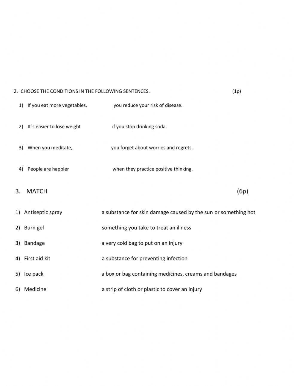 Disease and zero conditional