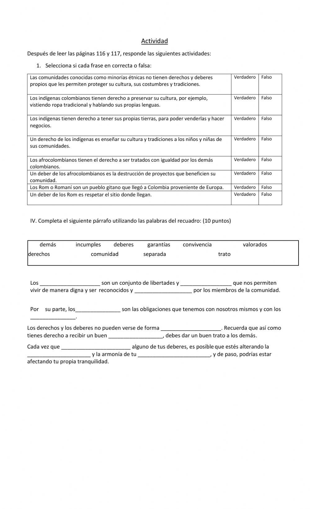 Derechos y Deberes de los Colombianos