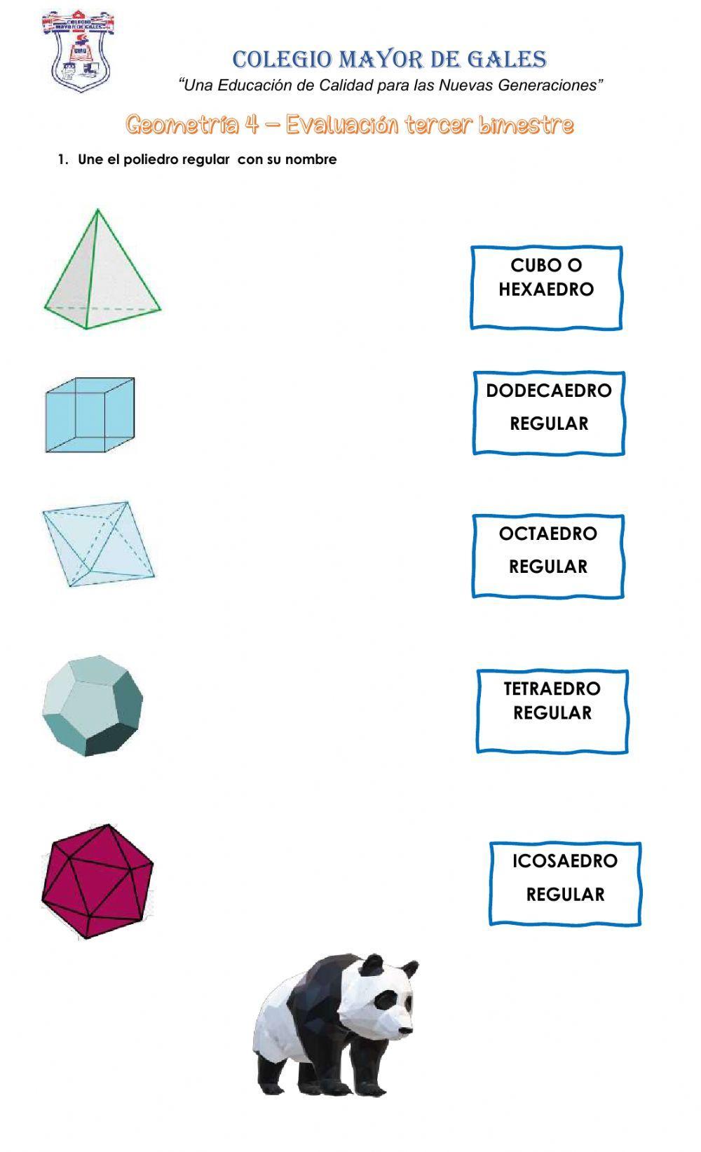 Evaluación  tercer bimestre geometría 4 gales