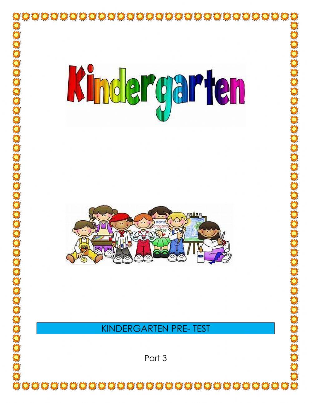 Kindergarten PRE-POST TEST PART 3