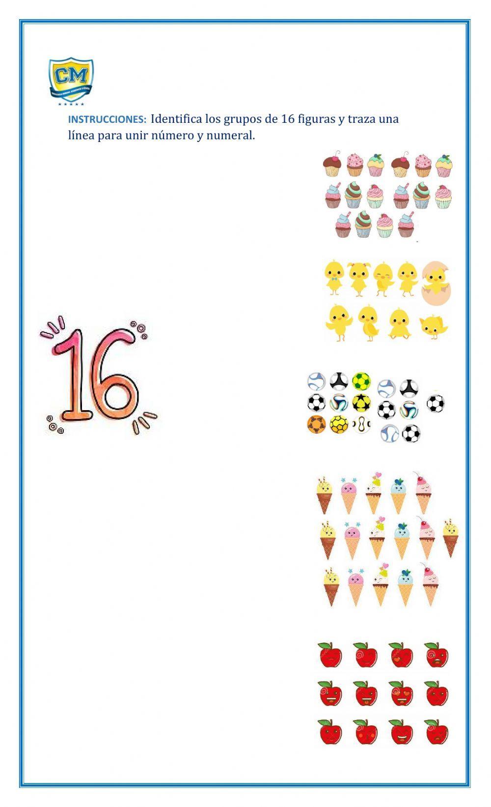 Conteo del número 16