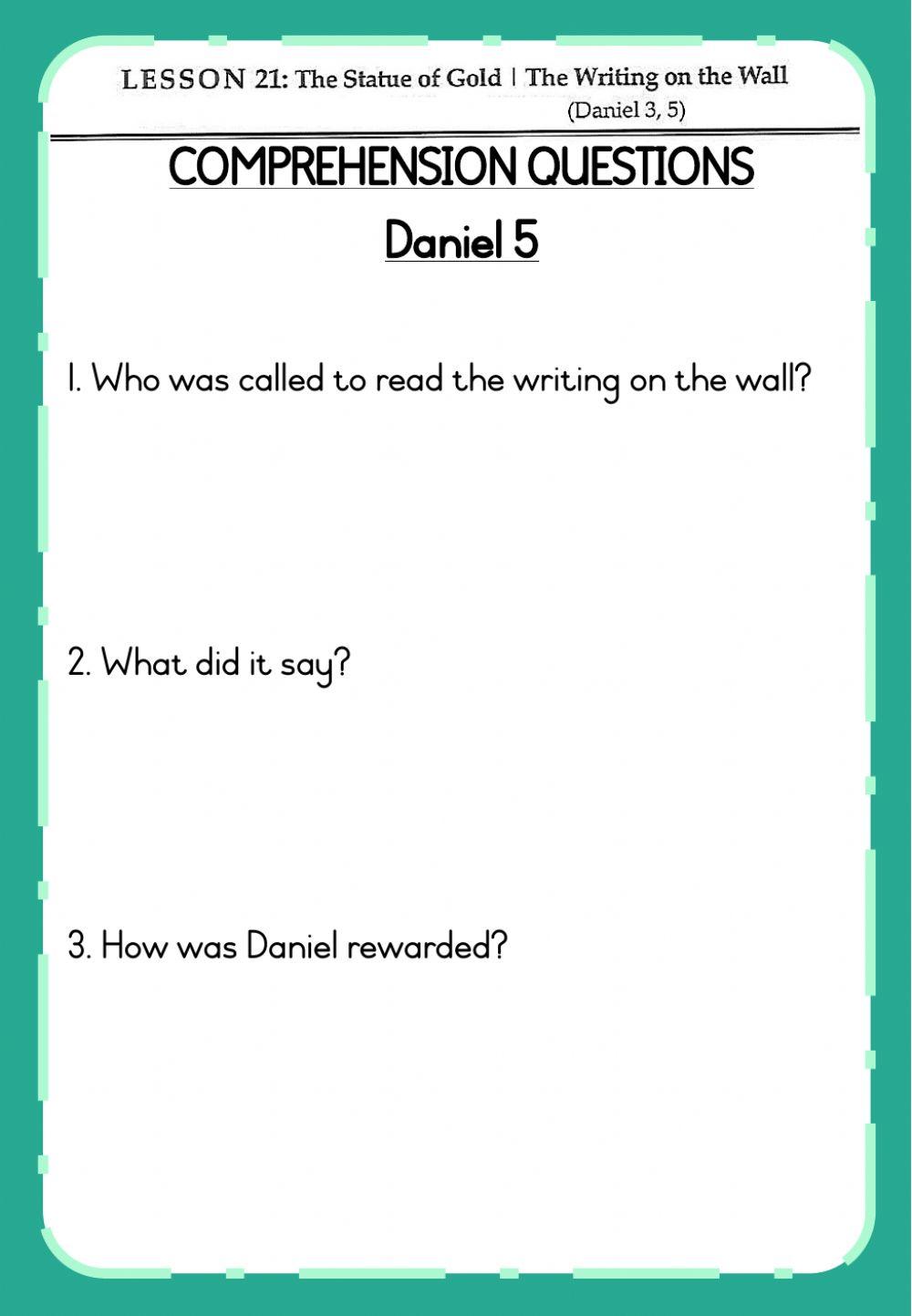 Bible - Lesson 21 - Daniel 5