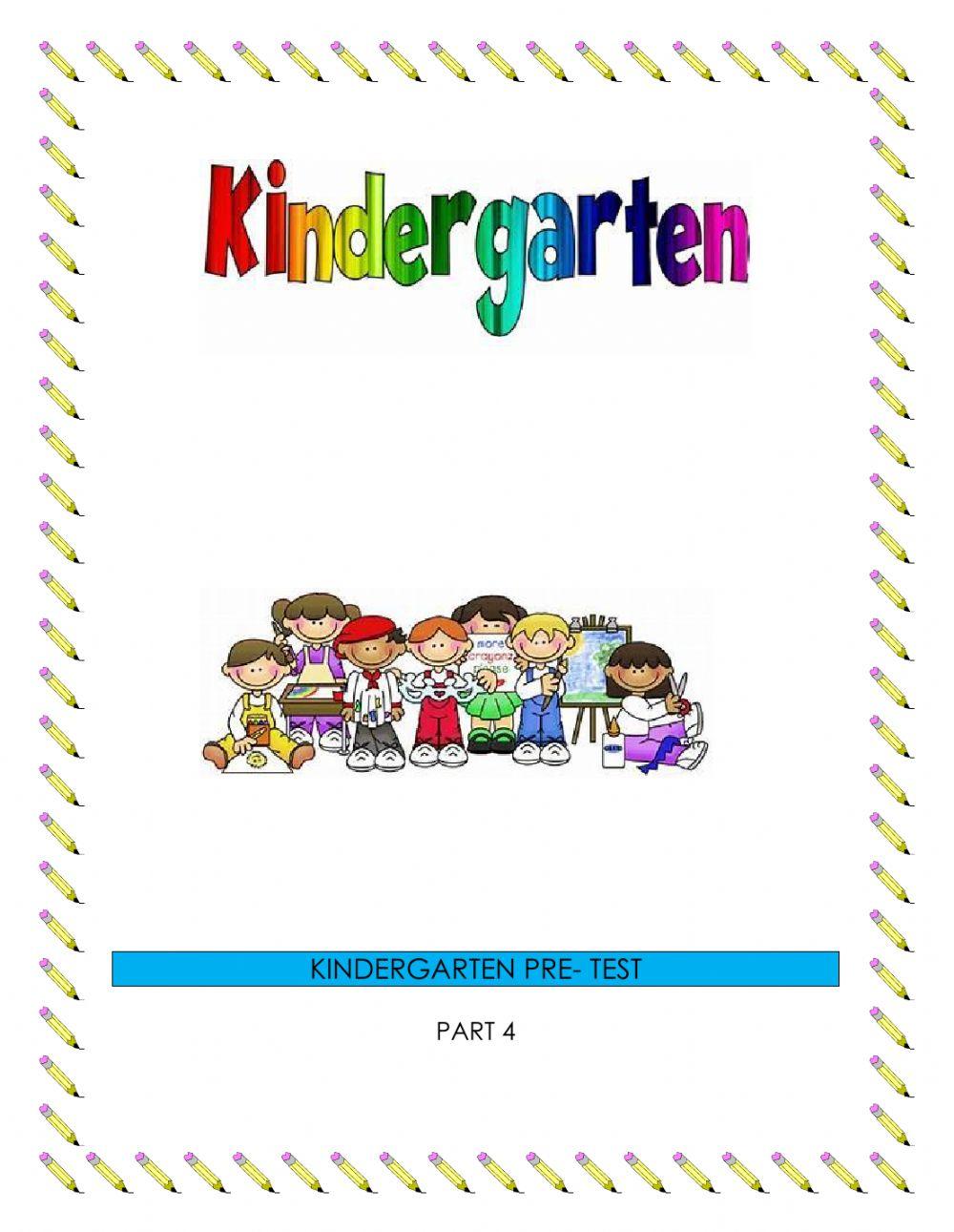 Kindergarten PREPOST TEST PART 4 worksheet Live Worksheets