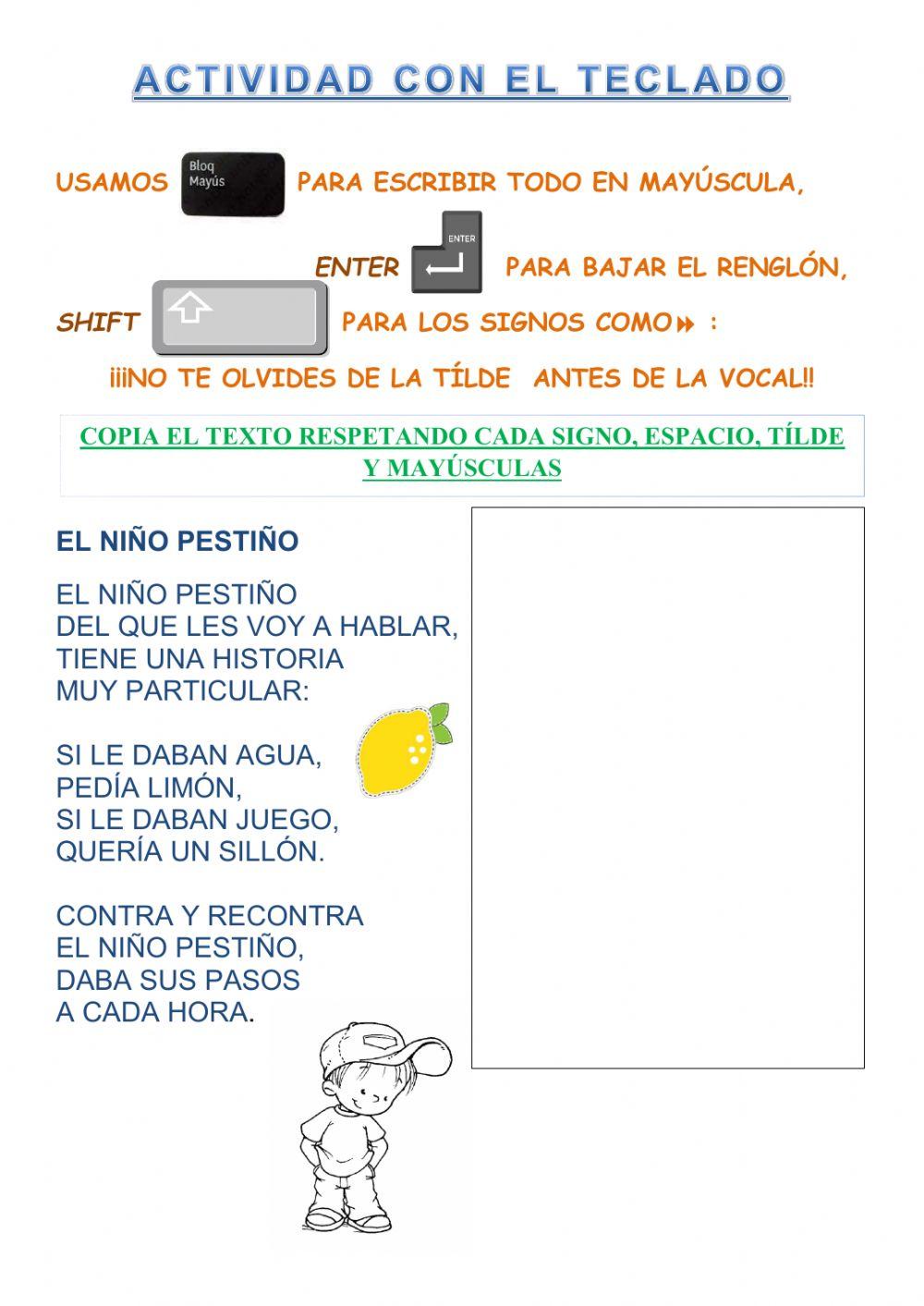 Actividad con el teclado