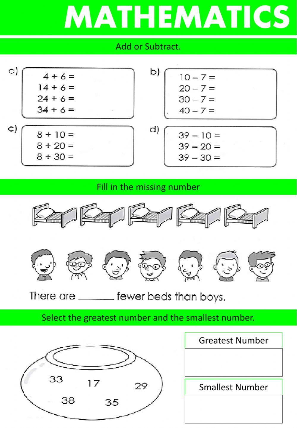 Math Review interactive worksheet | Live Worksheets