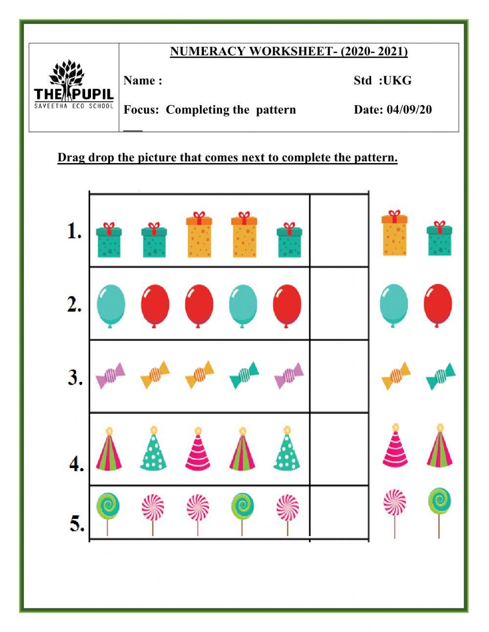 Completing the pattern