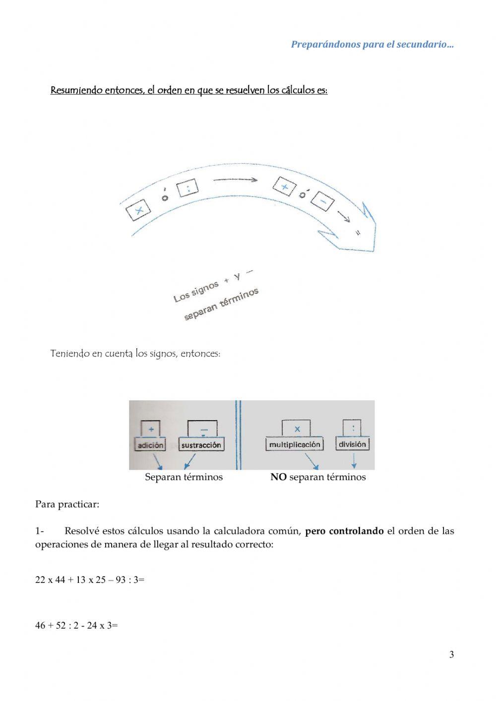 Jerarquía de cálculos