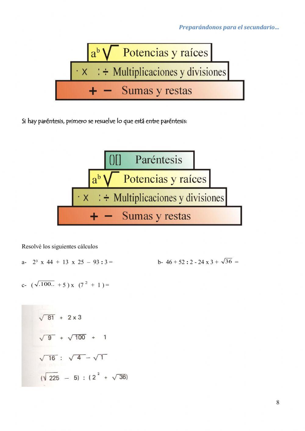 Jerarquía de cálculos