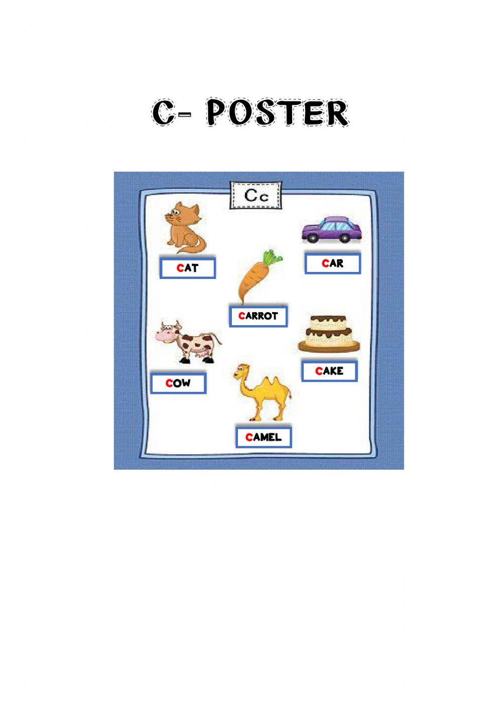 C Poster worksheet | Live Worksheets
