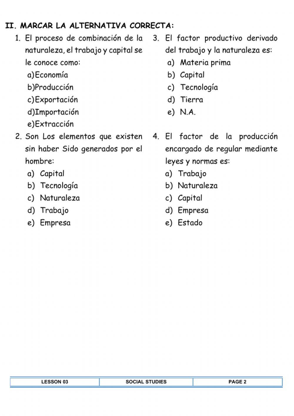 Factores de la producción