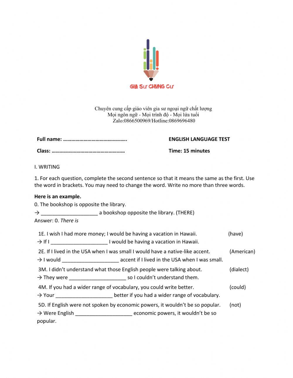 Lớp 9 - Unit 10 SPACE TRAVEL - WRITING