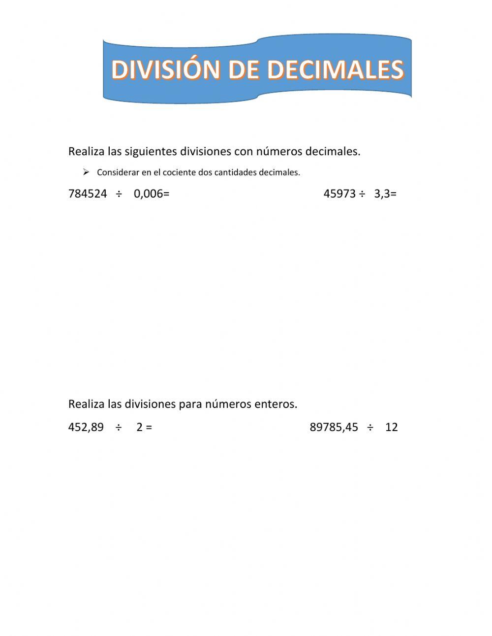 División decimales