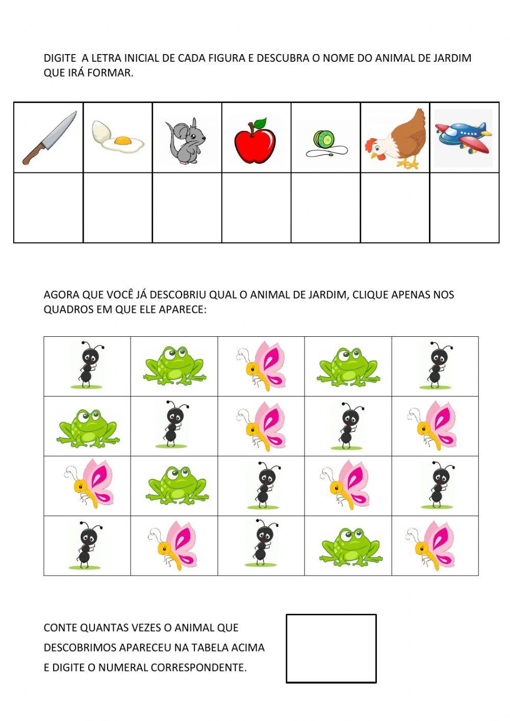 Escrita de palavras com sílabas (iniciais de formiga)