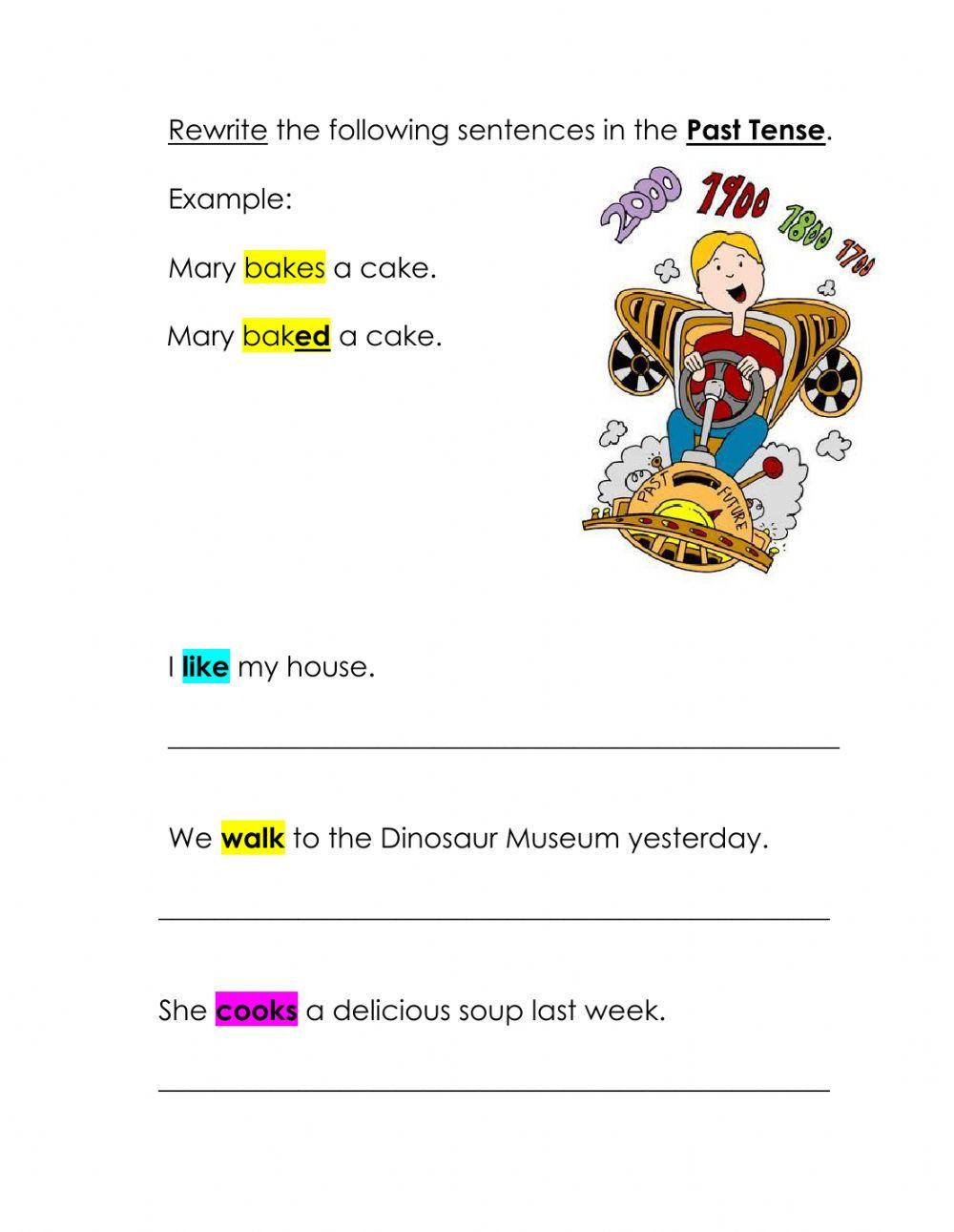 Verbs in the past tense interactive worksheet Live Worksheets