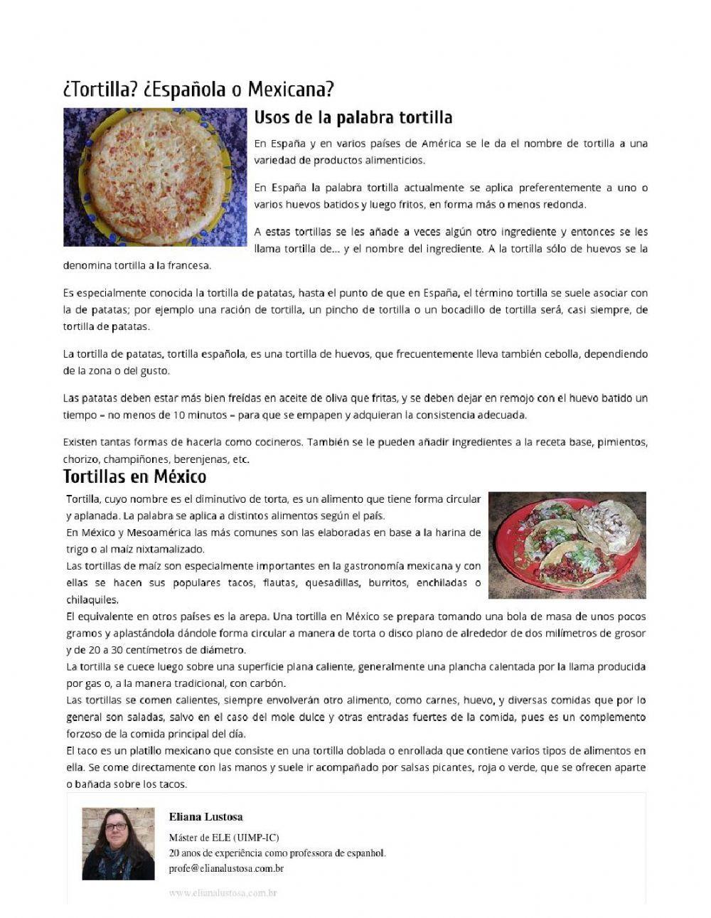 Español 3 - Lectura y verbos