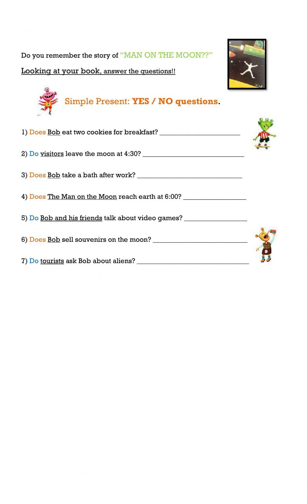 Yes-No qs- MAN ON THE MOON