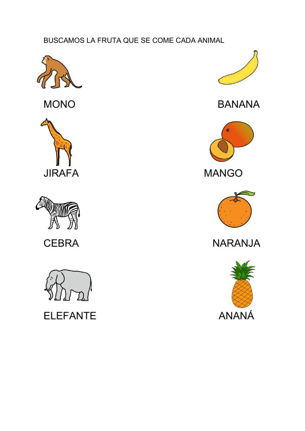 LA SORPRESA DE NANDI ANIMALES Y FRUTAS