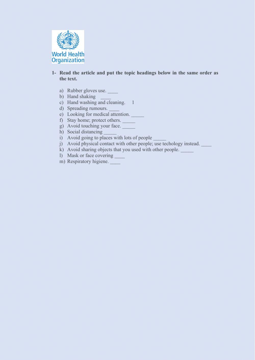 Recommendations for the public (covid)