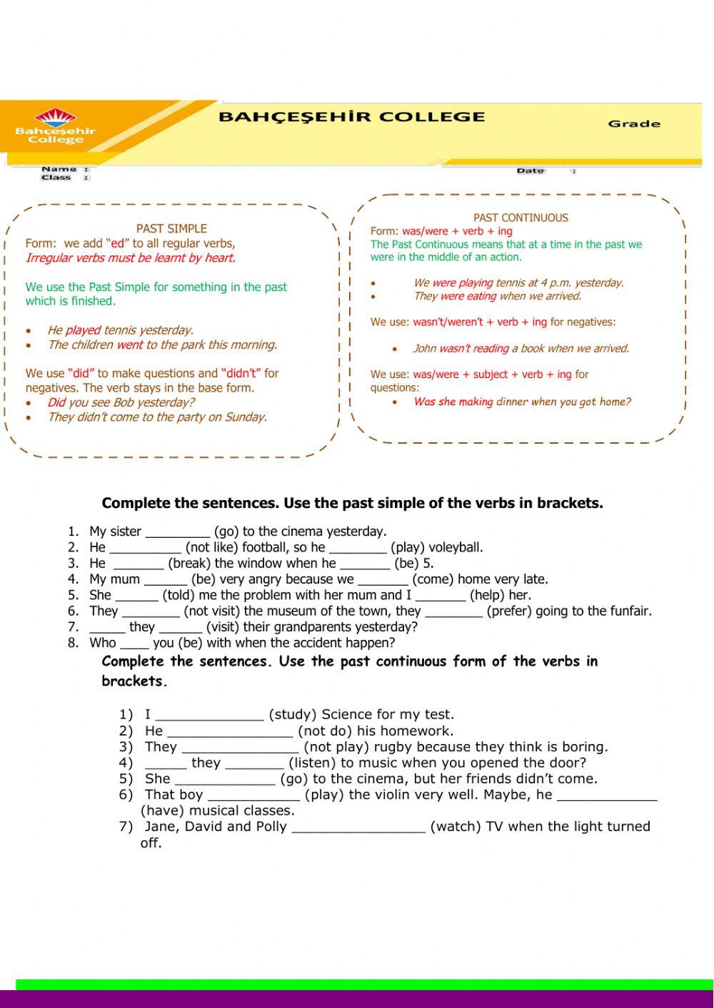 Past Simple- Past Continuous